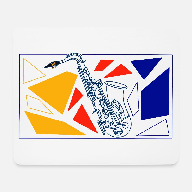Saxophone Pop Art - Mouse Pad (horizontal) - white