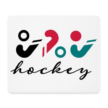 Logo de hockey - Tapis de souris (format paysage) - blanc - Devant