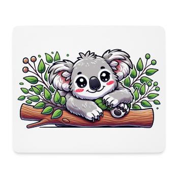 L’adorable koala ours sur une branche d’eucalyptus - Tapis de souris (format paysage) - blanc - Devant