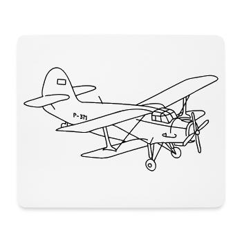 Biplane - Mouse Pad (horizontal) - white - Front
