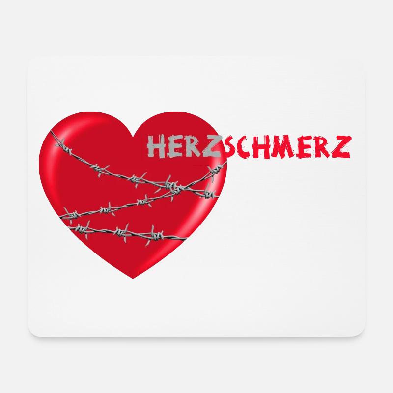 herzschmerz herz mit stacheldraht - Mousepad (Querformat) - Weiß