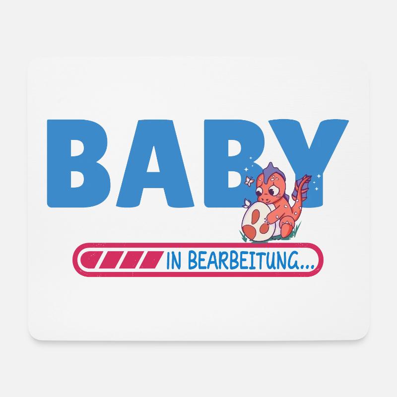 Baby in Bearbeitung - Mousepad (Querformat) - Weiß