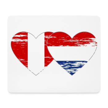 Pérou Hollande drapeau coeur utilisé - Tapis de souris (format paysage) - blanc - Devant