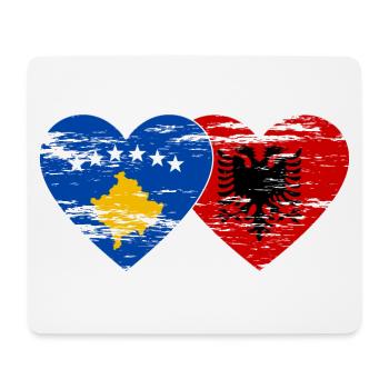 Kosovo Albania flag heart used - Mouse Pad (horizontal) - white - Front