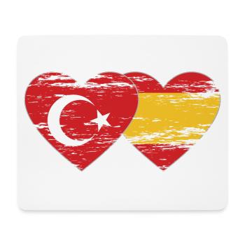 Türkei Spanien Flagge Herz used - Mousepad (Querformat) - Weiß - Vorne
