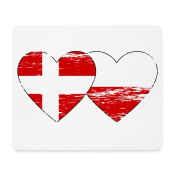 Danemark Pologne drapeau coeur utilisé - Tapis de souris (format paysage) - blanc - Devant