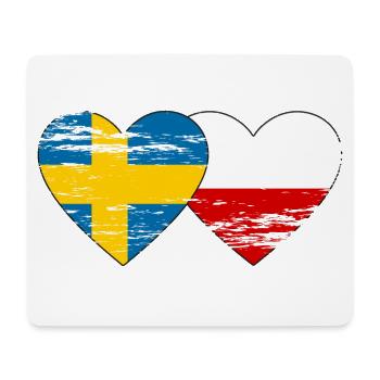 Suède Pologne Drapeau Coeur utilisé - Tapis de souris (format paysage) - blanc - Devant