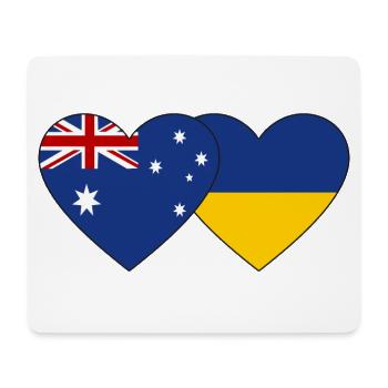 Drapeau de l’Australie et de l’Ukraine - Tapis de souris (format paysage) - blanc - Devant