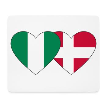 Nigeria Danemark Drapeau Coeur - Tapis de souris (format paysage) - blanc - Devant