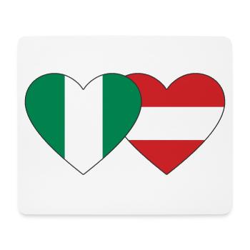 Nigeria Austria Flag Heart - Mouse Pad (horizontal) - white - Front