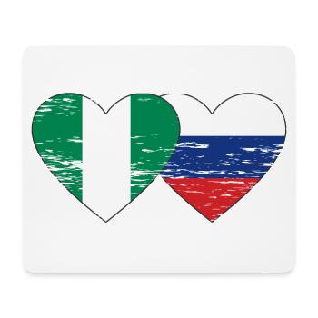 Nigeria Russie Drapeau Coeur Utilisé - Tapis de souris (format paysage) - blanc - Devant