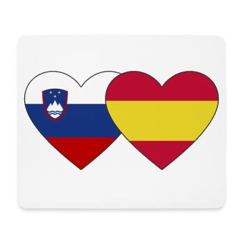 Slovenia Spain Flag Heart - Mouse Pad (horizontal) - white - Front