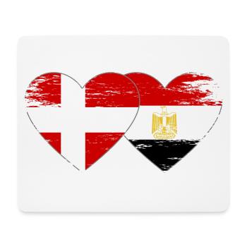 Denmark Egypt Flag Hands Heart Shape Used - Mouse Pad (horizontal) - white - Front