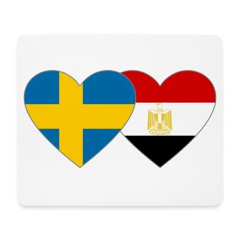 Sweden Egypt Flag Hands Heart Shape - Mouse Pad (horizontal) - white - Front