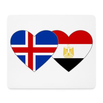 Iceland Egypt Flag Hands Heart Shape - Mouse Pad (horizontal) - white - Front