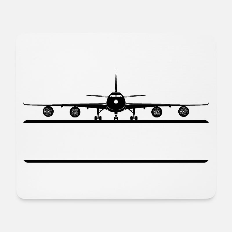 Flugzeug Namensschild - Mousepad (Querformat) - Weiß