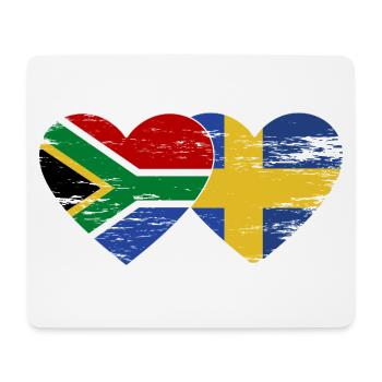 Afrique du Sud Drapeau Suède forme de coeur utilisé - Tapis de souris (format paysage) - blanc - Devant