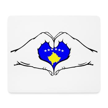 Kosovo Flagge Hände Herzform - Mousepad (Querformat) - Weiß - Vorne