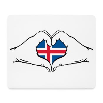 Drapeau de l’Islande Aiguilles Forme De Coeur - Tapis de souris (format paysage) - blanc - Devant
