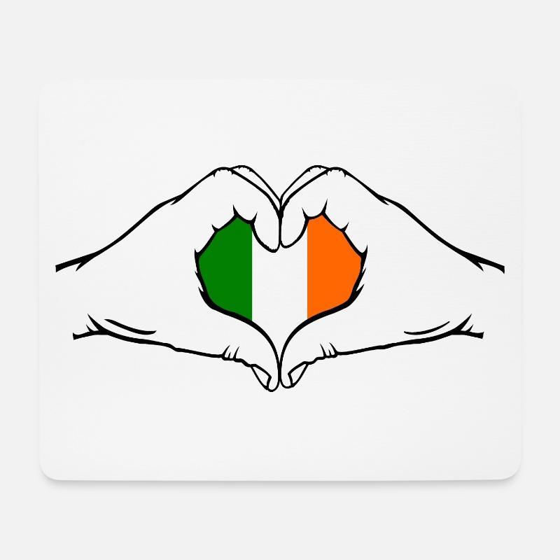Irland Herzform - Mousepad (Querformat) - Weiß