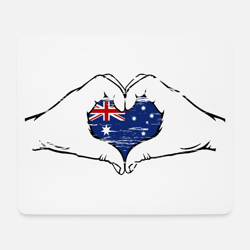 Australia flag heart shape used - Mouse Pad (horizontal) - white