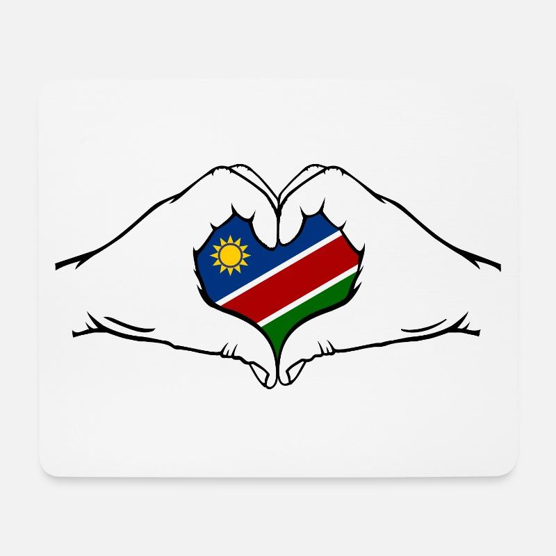 Namibia Flagge Herzform - Mousepad (Querformat) - Weiß
