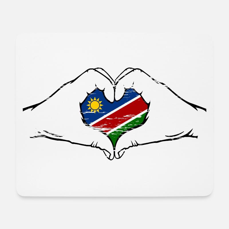 Namibia Flagge Herzform used - Mousepad (Querformat) - Weiß