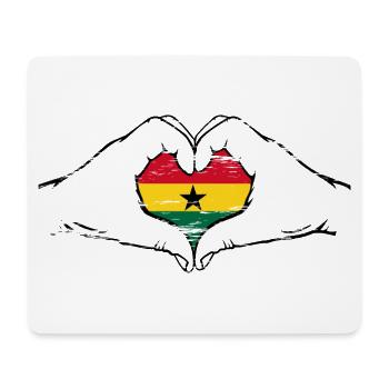 Ghana Flag Heart Shape Used - Mouse Pad (horizontal) - white - Front