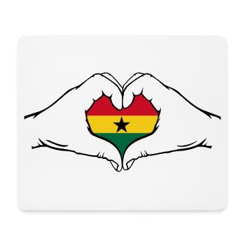 Ghana Flag Heart Shape - Mouse Pad (horizontal) - white - Front