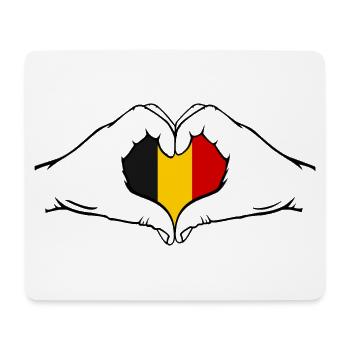 Belgien Flagge Herzform - Mousepad (Querformat) - Weiß - Vorne