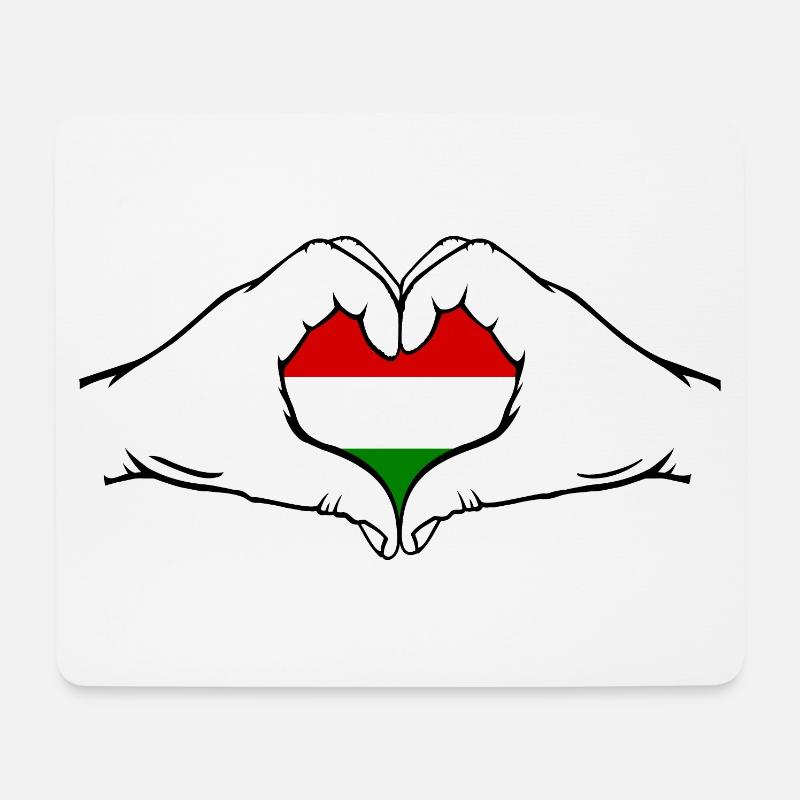 Ungarn Flagge Herzform - Mousepad (Querformat) - Weiß