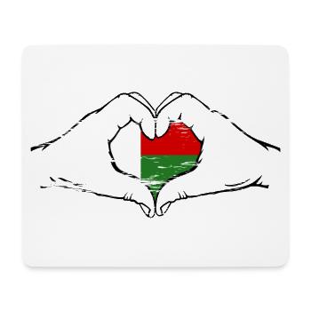 Madagascar flag heart shape used - Mouse Pad (horizontal) - white - Front
