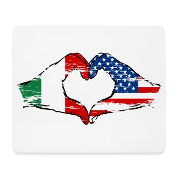 Italy USA heart shape with hands used - Mouse Pad (horizontal) - white - Front