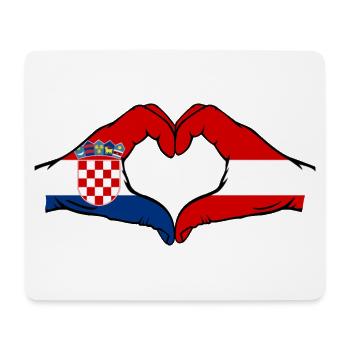 Croatie Autriche forme de coeur avec les mains - Tapis de souris (format paysage) - blanc - Devant