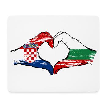 Croatie Bulgarie forme de coeur avec les mains utilisées - Tapis de souris (format paysage) - blanc - Devant