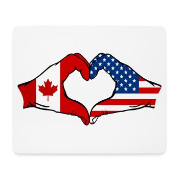 Canada USA heart shape with hands - Mouse Pad (horizontal) - white - Front