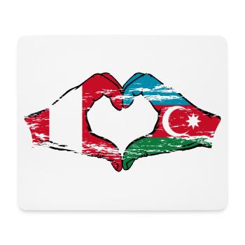 Peru Aserbaidschan Herzform mit Hände used - Mousepad (Querformat) - Weiß - Vorne