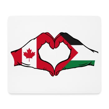 Canada Palestine Heart Shape with Hands - Mouse Pad (horizontal) - white - Front