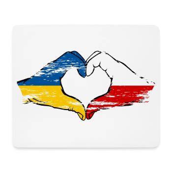 Ukraine Poland Heart shape with hands used - Mouse Pad (horizontal) - white - Front