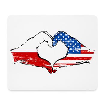 Poland USA Heart Shape with Hands Used - Mouse Pad (horizontal) - white - Front