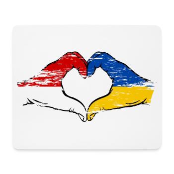 Indonesia Ukraine Heart Shape with Hands Used - Mouse Pad (horizontal) - white - Front