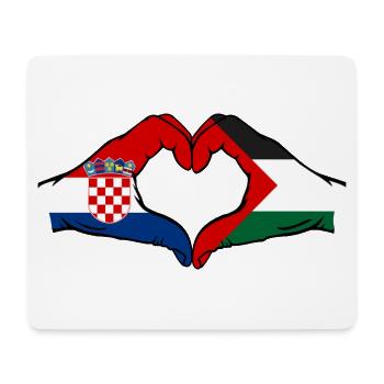 Croatie Palestine drapeau mains forme de coeur - Tapis de souris (format paysage) - blanc - Devant