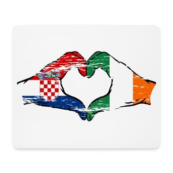 Croatia Ireland Flag Hands Heart Shape Used - Mouse Pad (horizontal) - white - Front