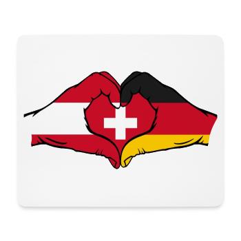 Austria Switzerland Germany Flag Hands Heart - Mouse Pad (horizontal) - white - Front