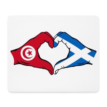 Tunisie Ecosse Drapeau Mains Forme Coeur - Tapis de souris (format paysage) - blanc - Devant