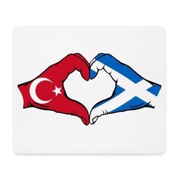 Türkei Schottland Flagge Hände Herzform - Mousepad (Querformat) - Weiß - Vorne