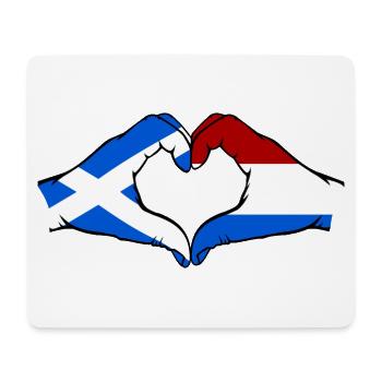 Scotland Holland Flag Hands Heart Shape - Mouse Pad (horizontal) - white - Front