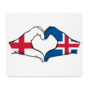 Angleterre Islande Drapeau Mains Coeur Forme Coeur - Tapis de souris (format paysage) - blanc - Devant