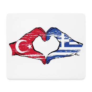 Türkei Griechenland Flagge Hände Herzform used - Mousepad (Querformat) - Weiß - Vorne