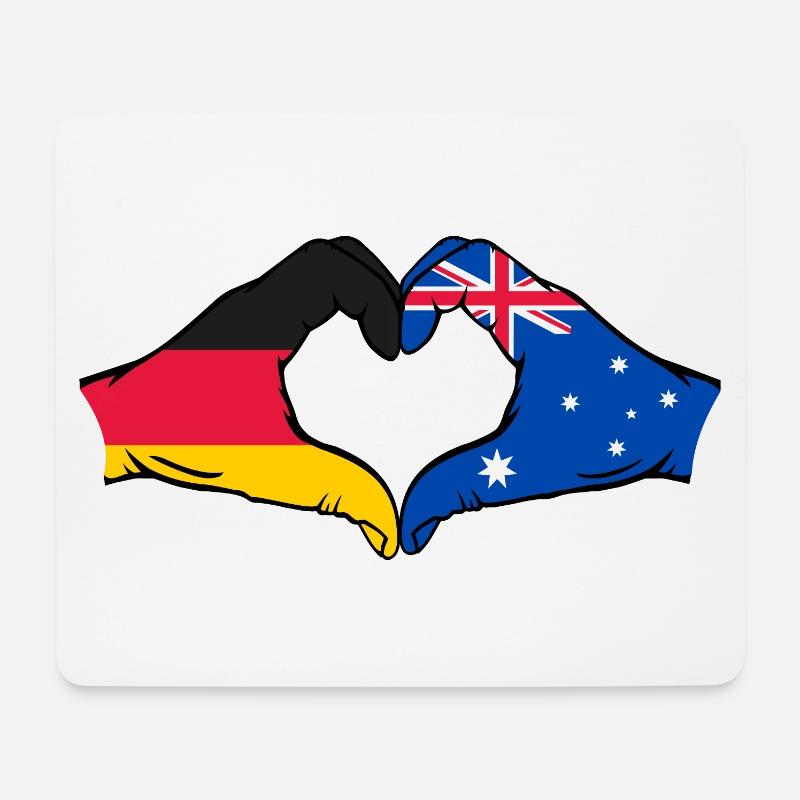 Deutschland Australien Flagge Herzform - Mousepad (Querformat) - Weiß